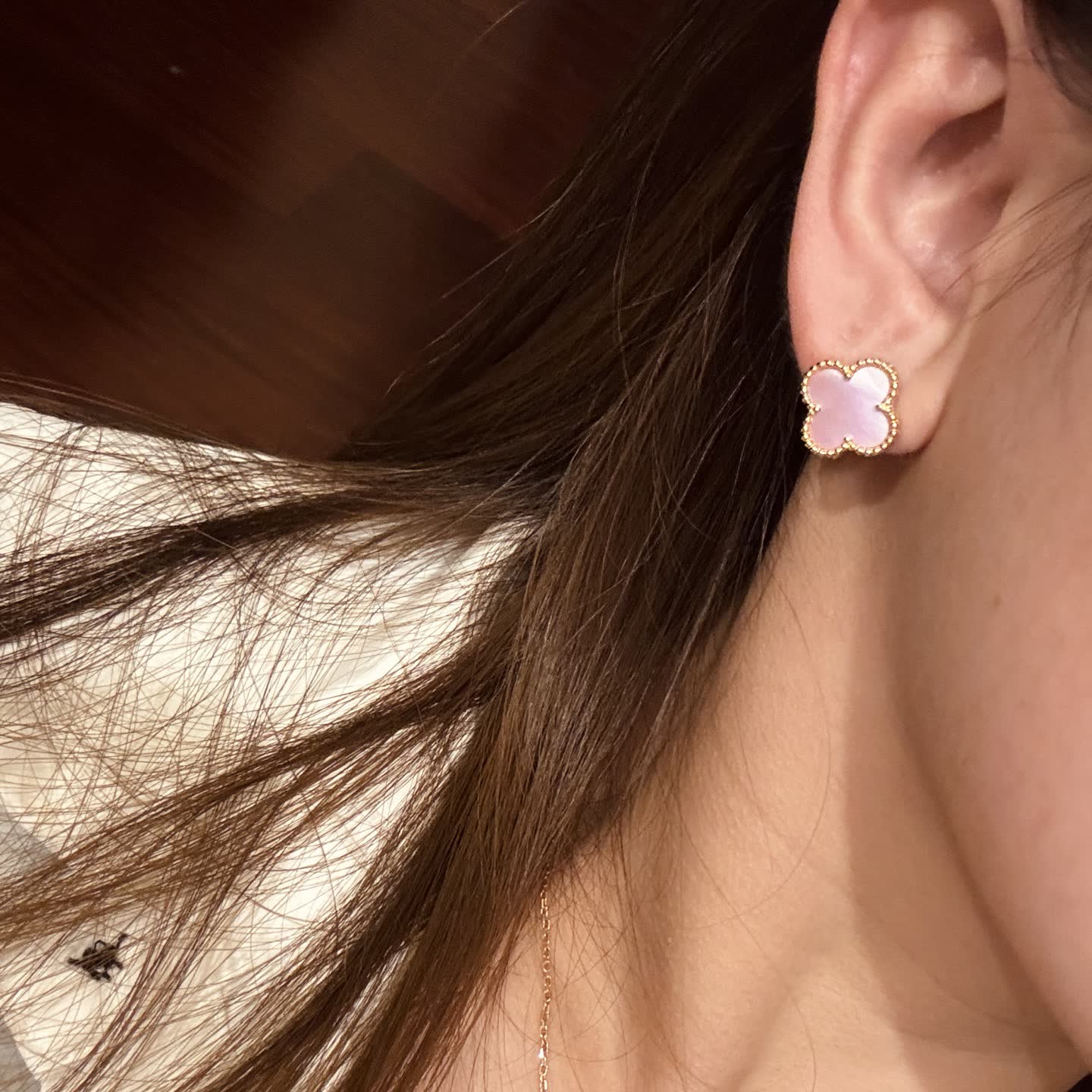 Van Cleef & Arpels Alhambra Pink Gold Earrings